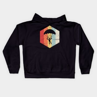 Retro 70s Skydiving Parachute Icon Kids Hoodie